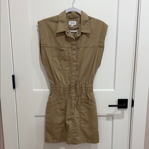pistola Khaki Sleeveless Utility Romper Dress